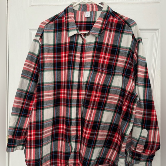 Old Navy Tops - Old Navy Red Multi Plaid Top 2X Plus